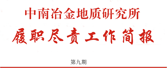 中南冶金地質研究所履職盡責工作簡報 第九期